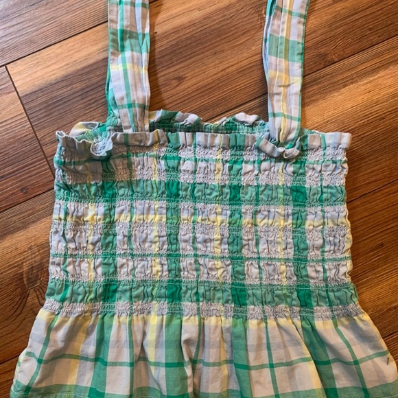 Free Assembly Women's Smocked Tank Top Skyway Plaid Green Boho XS - Picture 2 of 6